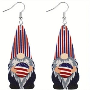 4th of July Gnome earrings